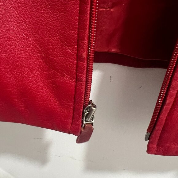 Kenneth Cole Reaction Red Leather Jacket size XS - Picture 6 of 12